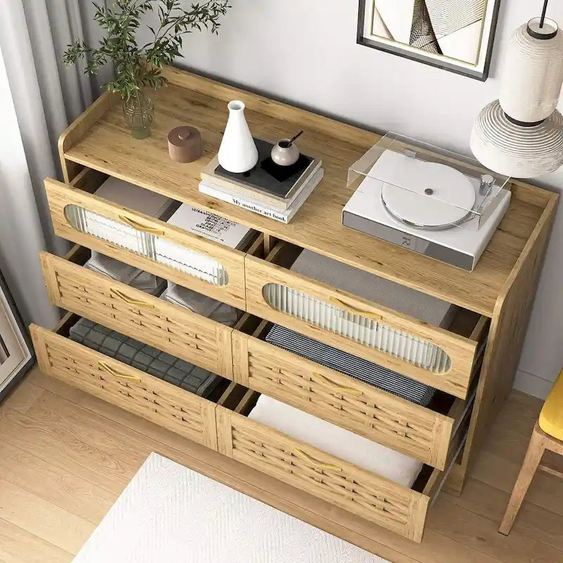 Commode de rangement polyvalente de style campagnard pour chambre à coucher