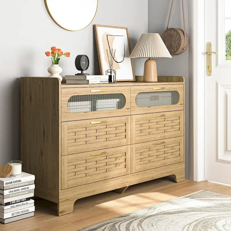 Commode de rangement polyvalente de style campagnard pour chambre à coucher