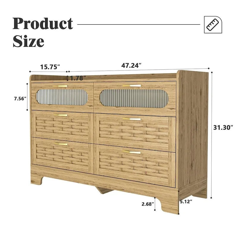 Commode de rangement polyvalente de style campagnard pour chambre à coucher