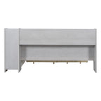 Lit de jour multifonctionnel en bois avec étagères de rangement, 2 tiroirs de rangement et bureau
