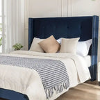 Lit Queen/King capitonné avec tête de lit haute CUSchoice (sommier non requis)