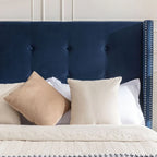 Lit Queen/King capitonné avec tête de lit haute CUSchoice (sommier non requis)