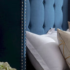 Lit Queen/King capitonné avec tête de lit haute CUSchoice (sommier non requis)