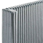 Lit rembourré en velours côtelé à larges côtes Mavela de Roundhill Furniture avec 2 tables de chevet, bleu