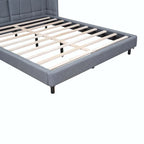 Lit plateforme rembourré avec lumières LED et tête de lit en forme de U