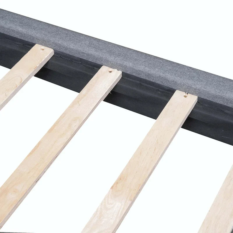 Lit plateforme rembourré avec lumières LED et tête de lit en forme de U