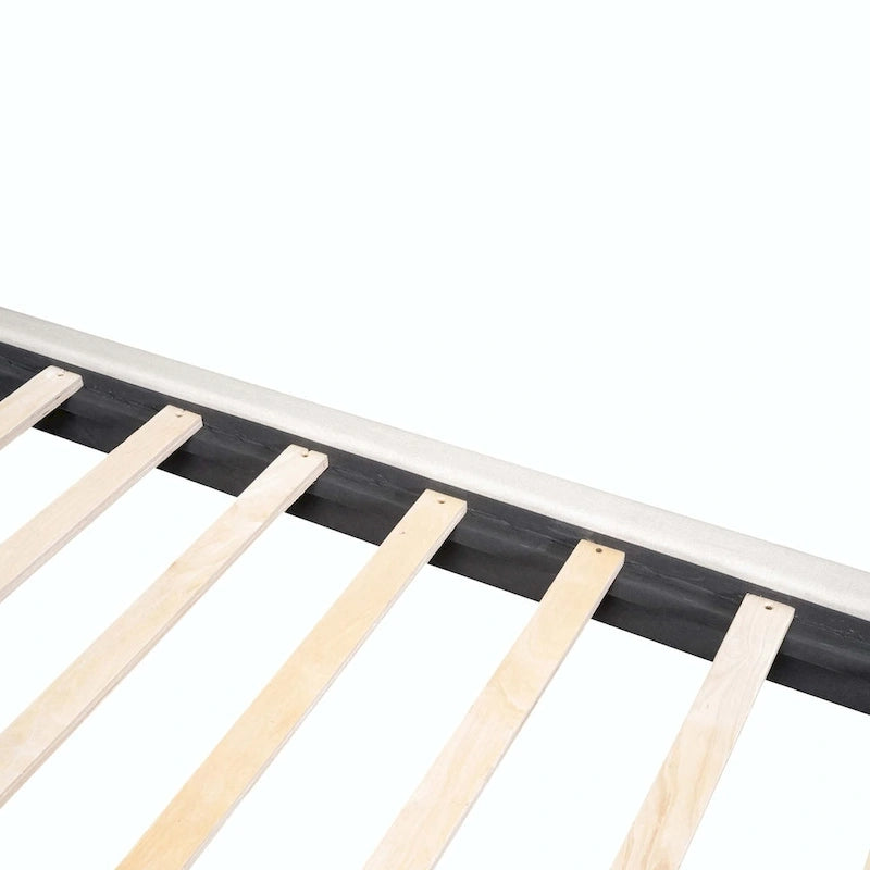 Lit plateforme rembourré avec lumières LED et tête de lit en forme de U