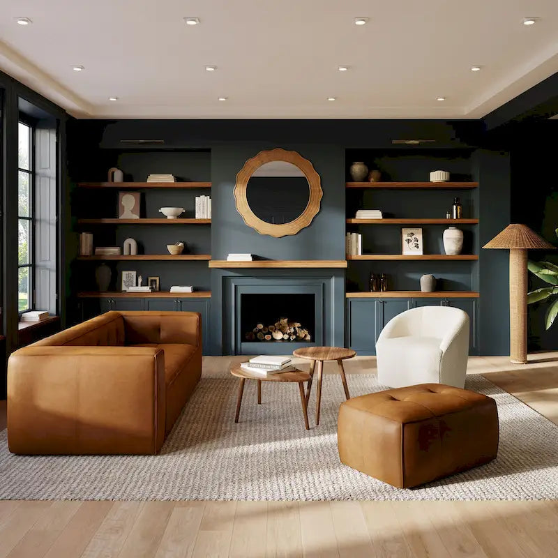 Canapé Poly &amp; Bark Capa 92 - Cuir italien pleine fleur véritable