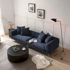 108.3in Upholstered Blue White 4-Seater Modern Fabric Sofa Couch