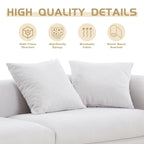 Canapé moderne 4 places en tissu bleu et blanc, 108,3 pouces (275 cm) de large.