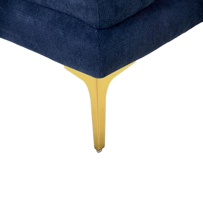 Canapé moderne 4 places en tissu bleu et blanc, 108,3 pouces (275 cm) de large.