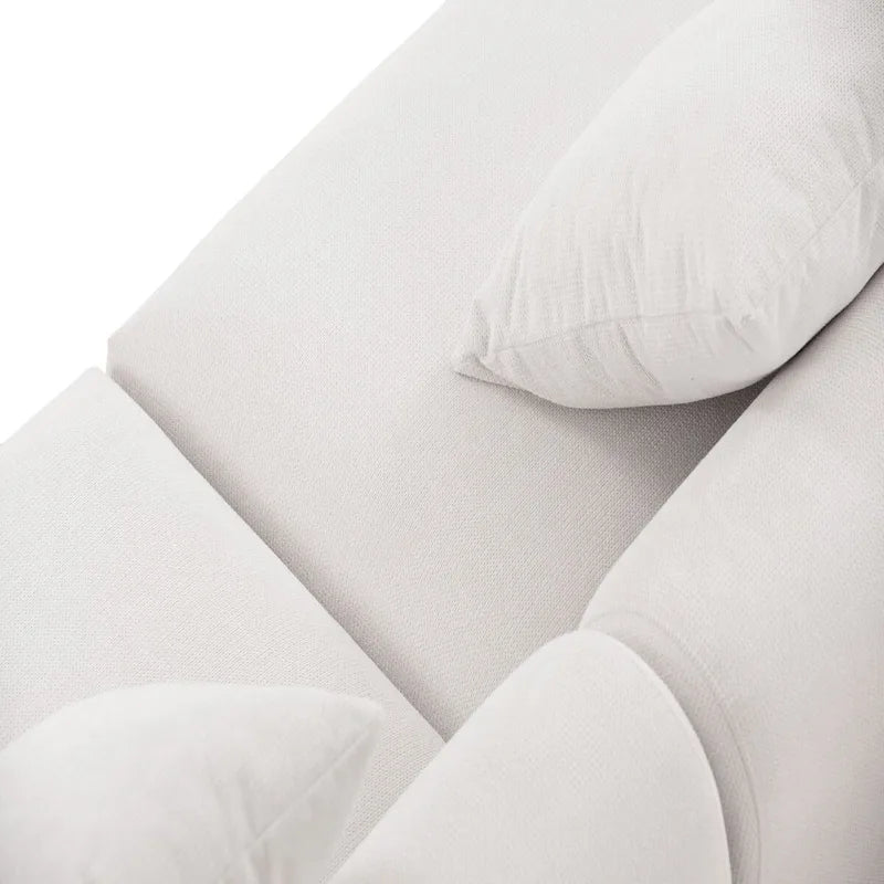 Canapé moderne 4 places en tissu bleu et blanc, 108,3 pouces (275 cm) de large.