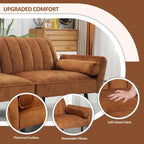 Canapé d'angle en velours en forme de L, convertible en futon avec dossier inclinable séparé pour les petits espaces - 2 personnes