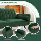 Canapé d'angle en velours en forme de L, convertible en futon avec dossier inclinable séparé pour les petits espaces - 2 personnes