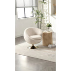 Fauteuils d'appoint HOMEFUN en velours pivotants à 360 degrés, forme tonneau, à dossier ergonomique