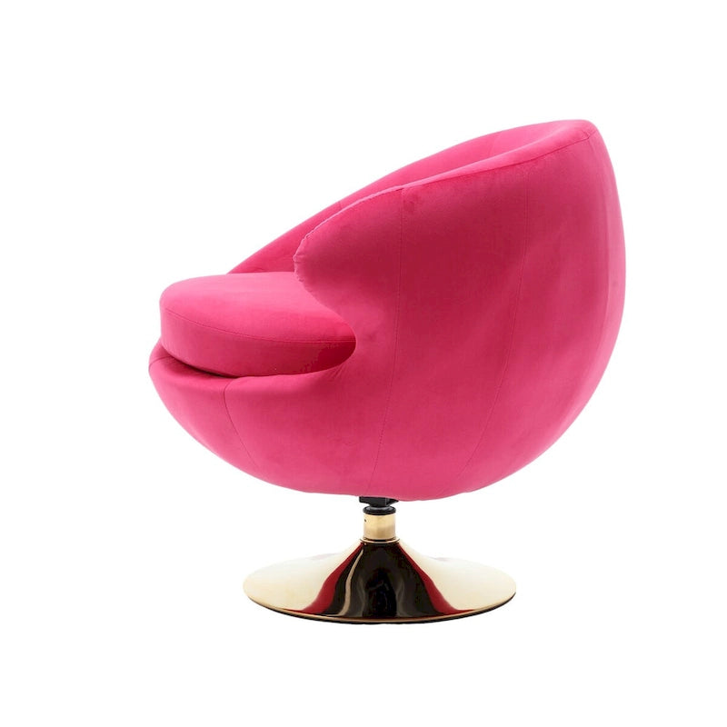 Fauteuils d'appoint HOMEFUN en velours pivotants à 360 degrés, forme tonneau, à dossier ergonomique