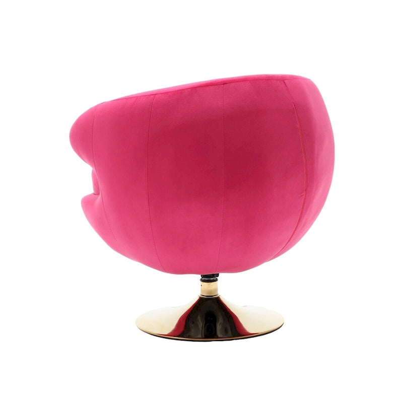 Fauteuils d'appoint HOMEFUN en velours pivotants à 360 degrés, forme tonneau, à dossier ergonomique