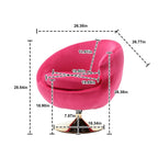 Fauteuils d'appoint HOMEFUN en velours pivotants à 360 degrés, forme tonneau, à dossier ergonomique