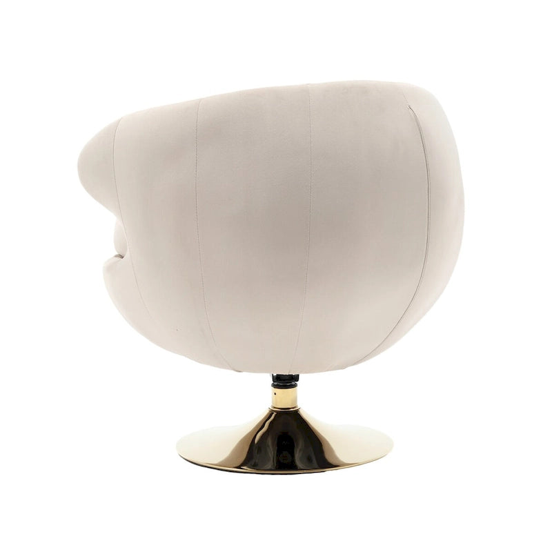 Fauteuils d'appoint HOMEFUN en velours pivotants à 360 degrés, forme tonneau, à dossier ergonomique