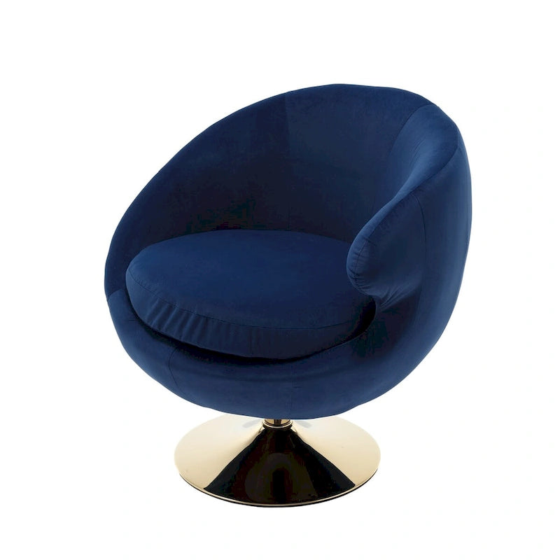 Fauteuils d'appoint HOMEFUN en velours pivotants à 360 degrés, forme tonneau, à dossier ergonomique