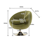 Fauteuils d'appoint HOMEFUN en velours pivotants à 360 degrés, forme tonneau, à dossier ergonomique