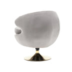 Fauteuils d'appoint HOMEFUN en velours pivotants à 360 degrés, forme tonneau, à dossier ergonomique