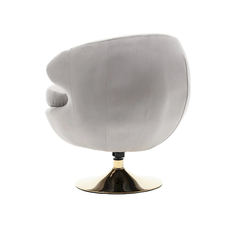 Fauteuils d'appoint HOMEFUN en velours pivotants à 360 degrés, forme tonneau, à dossier ergonomique