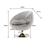 Fauteuils d'appoint HOMEFUN en velours pivotants à 360 degrés, forme tonneau, à dossier ergonomique