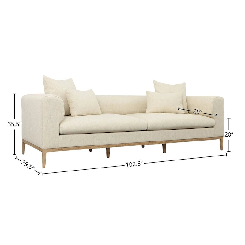 Canapé rembourré Dora 103, beige