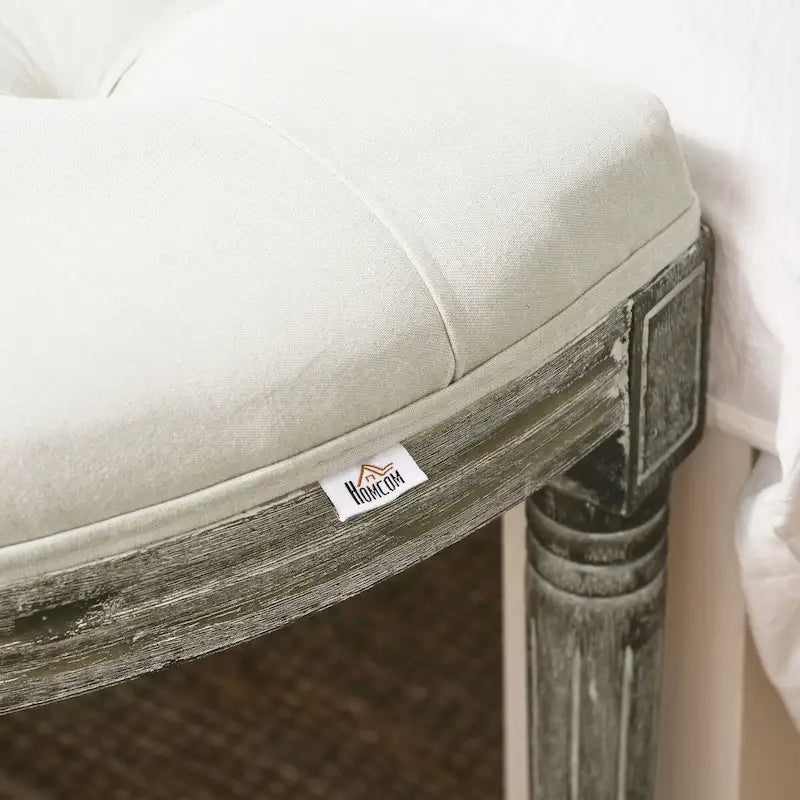 Banc de lit semi-circulaire avec motif capitonné