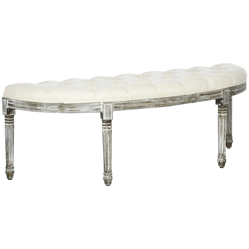 Banc de lit semi-circulaire avec motif capitonné