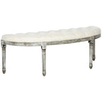 Banc de lit semi-circulaire avec motif capitonné