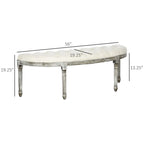 Banc de lit semi-circulaire avec motif capitonné