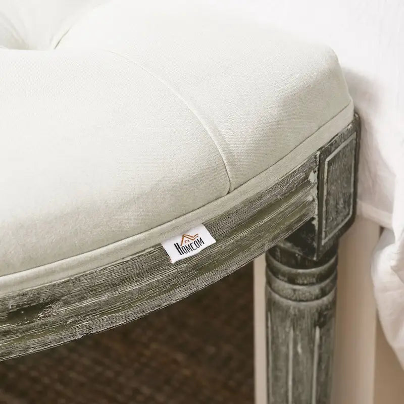 Banc de lit semi-circulaire avec motif capitonné