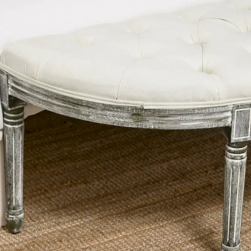 Banc de lit semi-circulaire avec motif capitonné