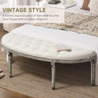 Banc de lit semi-circulaire avec motif capitonné