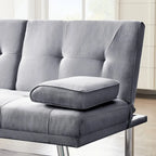 Canapé 3 places avec pieds en bois d'hévéa et finition cloutée