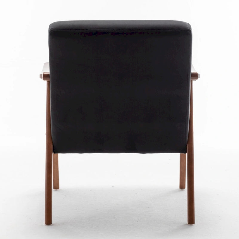 Fauteuil d'appoint moderne du milieu du siècle avec structure en bois massif, lot de 1