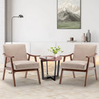 Fauteuil d'appoint moderne du milieu du siècle avec structure en bois massif, lot de 1