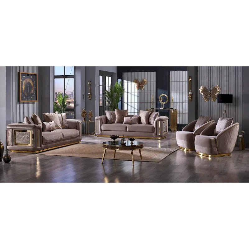 Elise 3-piece Living room Set Pillow Back