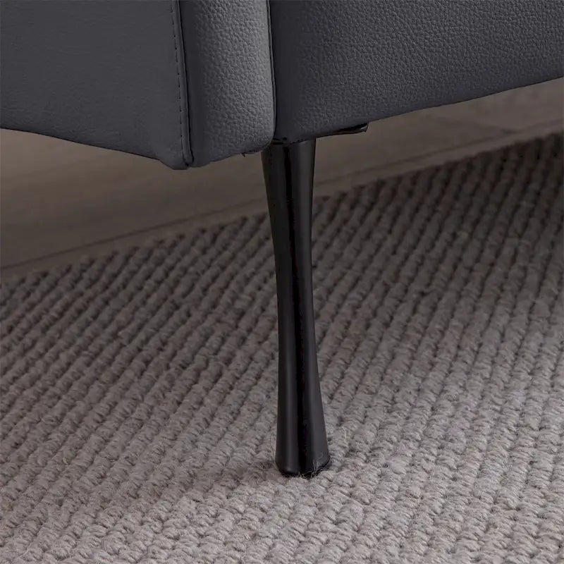 Canapé d'angle en cuir en forme de L avec méridienne réversible