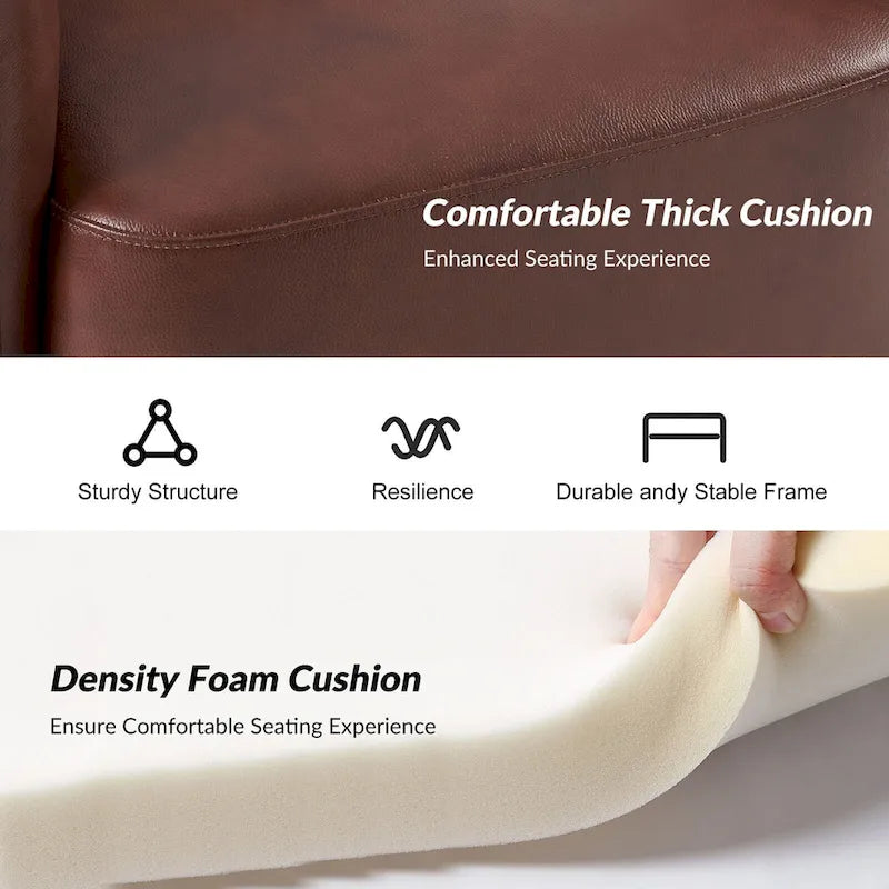 Fauteuil pivotant moderne Raphael en cuir véritable, style tonneau