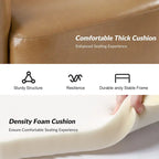 Fauteuil pivotant moderne Raphael en cuir véritable, style tonneau