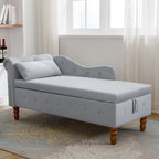 Chaise longue d'intérieur, fauteuil lounge en velours pour chambre à coucher avec rangement et coussin, chaise longue moderne rembourrée à accoudoirs arrondis