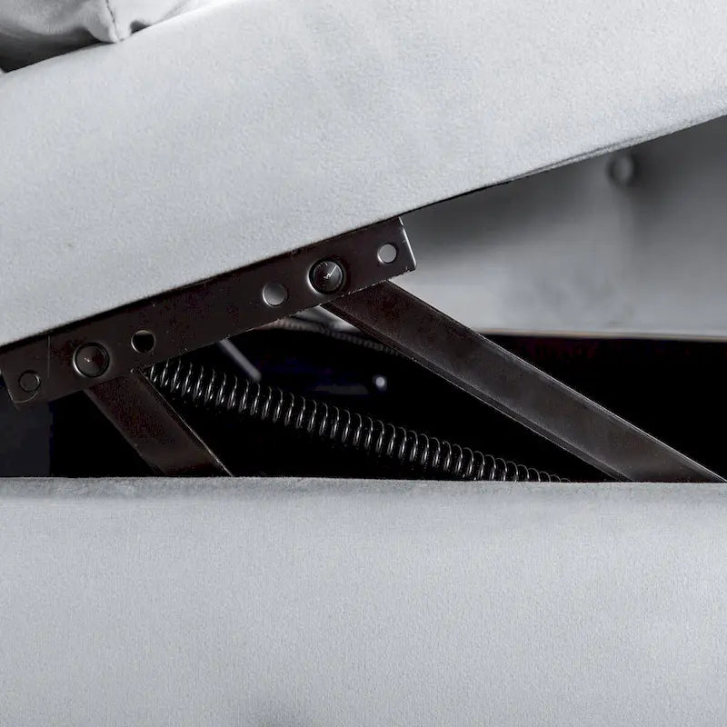 Chaise longue d'intérieur, fauteuil lounge en velours pour chambre à coucher avec rangement et coussin, chaise longue moderne rembourrée à accoudoirs arrondis