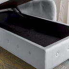 Chaise longue d'intérieur, fauteuil lounge en velours pour chambre à coucher avec rangement et coussin, chaise longue moderne rembourrée à accoudoirs arrondis