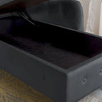 Chaise longue d'intérieur, fauteuil lounge en velours pour chambre à coucher avec rangement et coussin, chaise longue moderne rembourrée à accoudoirs arrondis