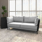 Luxify 3-Seater Leather Sofa in Upholstered Leather with Metal Legs & Removable Cushions for Living Room & Lounges