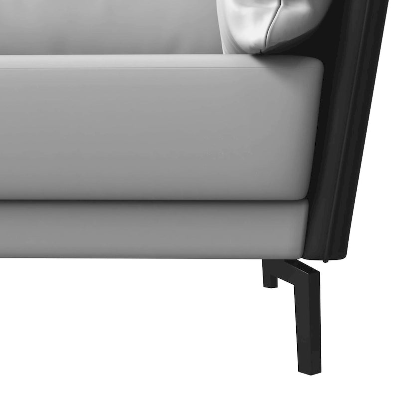 Canapé 3 places Luxify en cuir, revêtu de cuir, avec pieds en métal et coussins amovibles, idéal pour le salon et les pièces de détente.