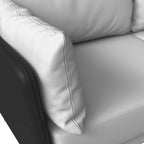 Canapé 3 places Luxify en cuir, revêtu de cuir, avec pieds en métal et coussins amovibles, idéal pour le salon et les pièces de détente.